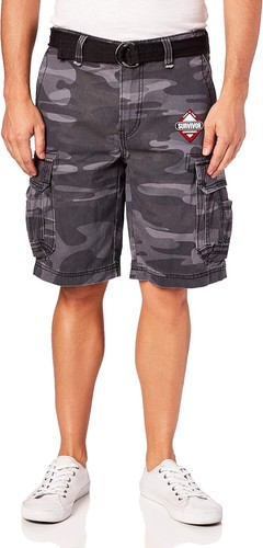 Men's Belted Cargo Shorts Vintage Twill Relaxed Fit Big Tall 11" Inseam Pocket - Picture 33 of 33