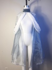 Handmade Beaded Elven Goddess Fantasy Cape Iridescent Cosplay Bridal Size XS - M
