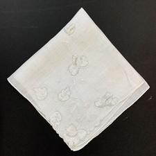 Linen Brides Floral Wedding Handkerchief Embroidered Bridesmaid Cottage Core Vtg