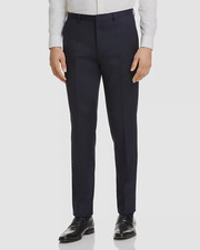  228 Hugo Boss Men's Blue Slim Fit Wool Trousers Flat Front Dress Pants Size 36R
