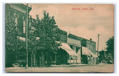 c1920s ODON, IN Postcard-  MAIN ST -Madison Township, Daviess County
