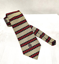 Tommy Hilfiger Men's Tie Red/White/ Gold 100 Imported Italian Silk Made in USA