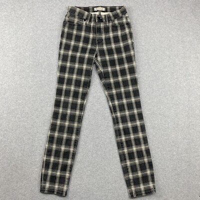 Madewell High Riser Skinny Jeans Womens 24 Black White Plaid Stretch  Pockets