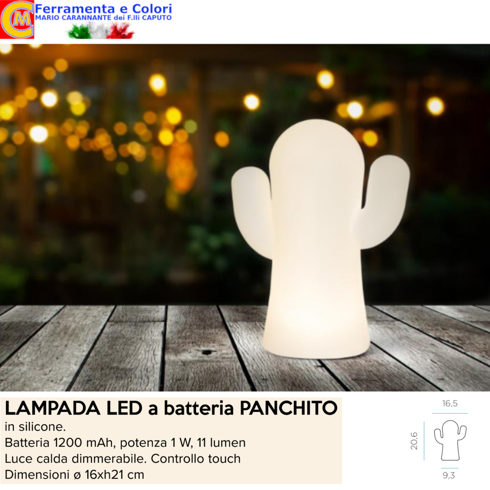 Recensione Lampada LED 1W Panchito Kaktus Batteria 1200mAh USB