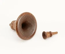 Cuckoo Clock Horn and Mouthpiece 28 mm Brown Wood Made in Germany