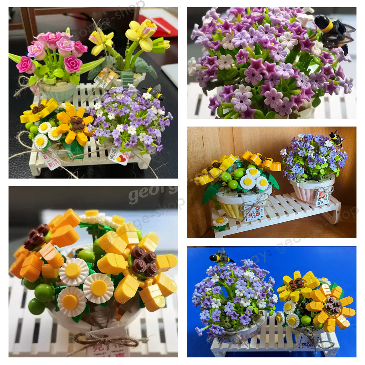 MOC NON MINI Flower Watering Can Potted Building Block MOC Creative Pl Bouquet Home Decoration Bricks Toys Kids Gifts 1936 1932