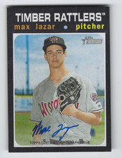 MAX LAZAR 2020 TOPPS HERITAGE MINOR LEAGUE BASEBALL REAL ONE ON CARD AUTO