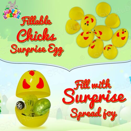Fillable Easter Eggs Capsules Chick Eggs Basket Treat Candies Fillers Bucket - Picture 5 of 71