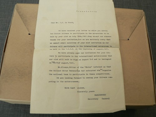 MP-1252 LETTER USSR MOSCOW 30-7-1961 MOTOCROSS RIGA LENINGRAD AUGUST MARZHETSKY - Picture 2 of 2