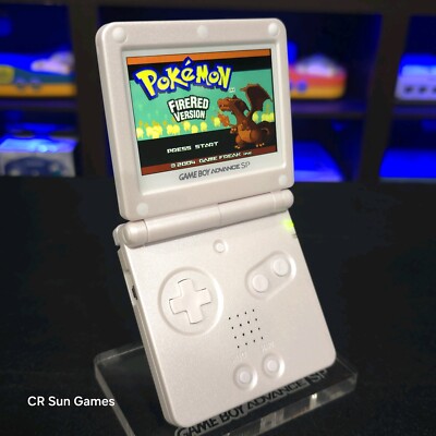 White on White Nintendo Game Boy Advance GBA SP IPS Adjustable Brightness