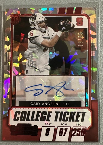 CARY ANGELINE 2021 Panini Contenders Ticket Autograph Red Cracked Ice RC 18/23