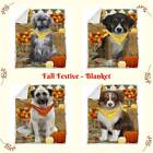 Fall Autumn Greeting Dog Cat Pet Bedroom Soft Warm Blanket 60x80 Woven