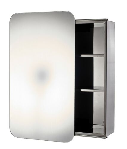 Stainless Steel Sliding Door Bathroom Mirror Cabinet Cupboard Storage, Sanremo - Picture 1 of 2