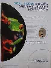 6/2007 PUB THALES AGILE HIGH RESOLUTION SURVEILLANCE FROG FROG FROG ORIGINAL AD