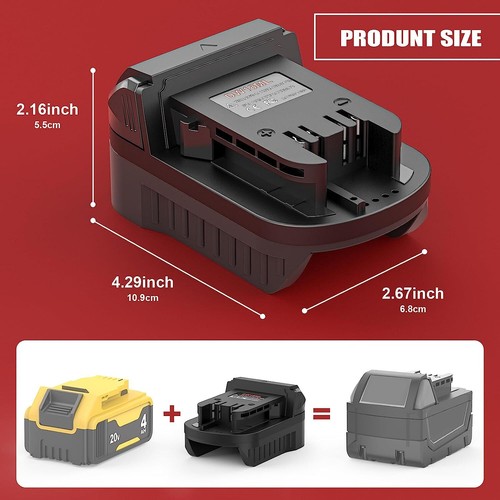 Für DeWalt 18V/20V Max Li-Ion Akku umbaubar für Milwaukee 18V Adapter Werkzeug - Bild 2 von 12