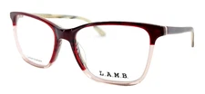 L.A.M.B. - LA065 BUR 53/16/135 - RED / CRYSTAL ROSE - NEW Authentic EYEGLASSES