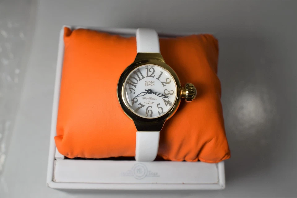 Женские часы Glam Rock Miami Beach ар-деко белый циферблат белая резина - Изображение 2 из 4