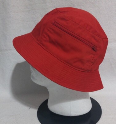 Red Zipper Bucket Hat - Pre-owned | eBay
