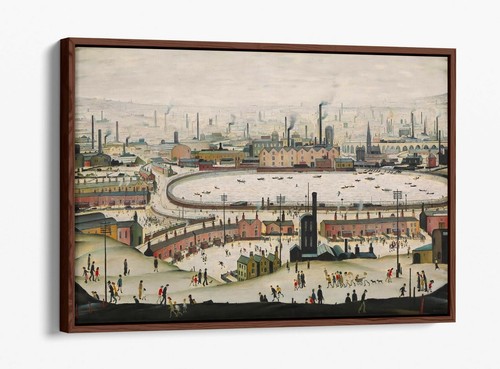 LOWRY STYLE THE POND -DEEP FLOATER/FLOAT EFFECT FRAMED CANVAS ART PRINT - Picture 10 of 12