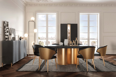 ESF 7 Piece Wave Dark Grey Dining Room Set Made in Spain by Franco Spain