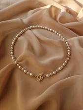Freshwater Pearl Choker Necklace With Toggle Clasp For Women