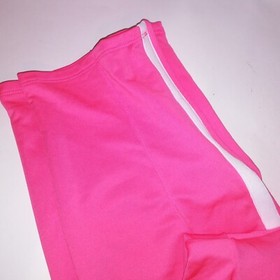 Victoria Secret PINK Track Pants Medium Pink White Athletic Zip Ankles New