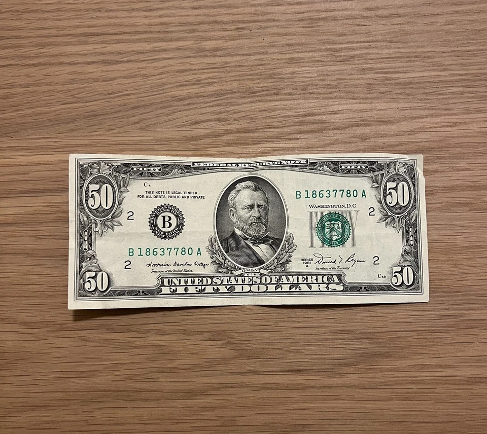 50 dollar bill 1981 A - Image 2 of 3