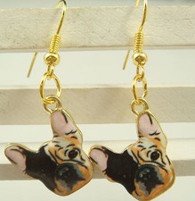Cute New Gold Enamel Puppy Dog Charm Hook Dangle Drop Earrings