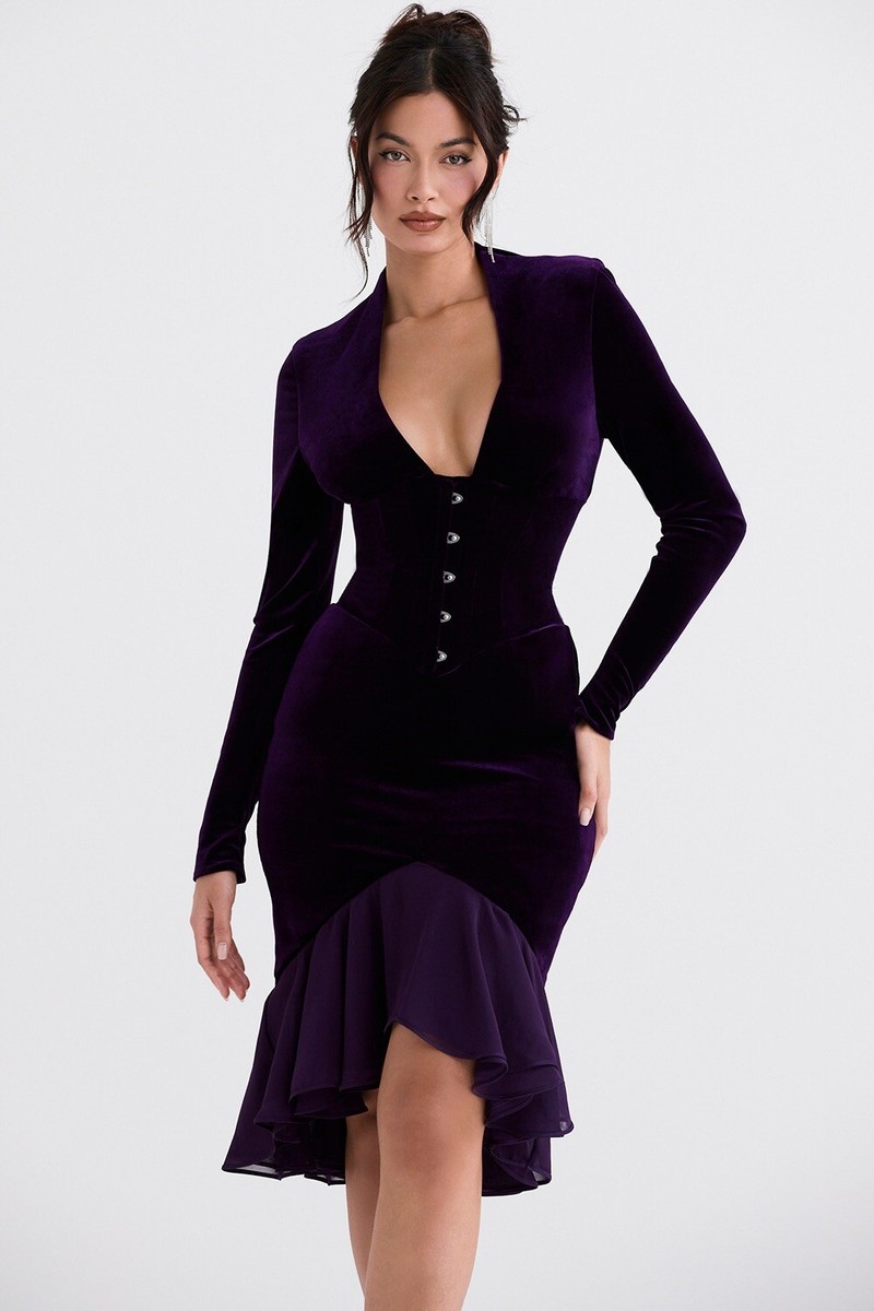 dark purple velvet dress Dark Purple Velvet Dress Goddess Exclusive
