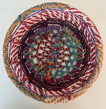 Woven Fabric on Steel Frame Classic Bowl Basket Multi Color