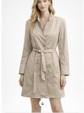 Brandon Thomas Women's Trench Coat Jacket Size Large Beige/Tan