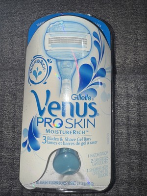 Gillette Venus PROSKIN Moisture Rich One Razor, Two Cartridges,  Shower Hook NEW