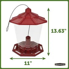 Pennington Red Ecozebo Bird Feeder - 10lb Capacity, Recycled Resin, Earth Smart