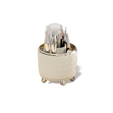 360  Rotating Makeup Organizer, Spinning Cosmetic Storage Tower with 5 White