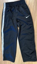 Nike Boys Size 7 Sweatpants Black White Stripe Athletic Joggers