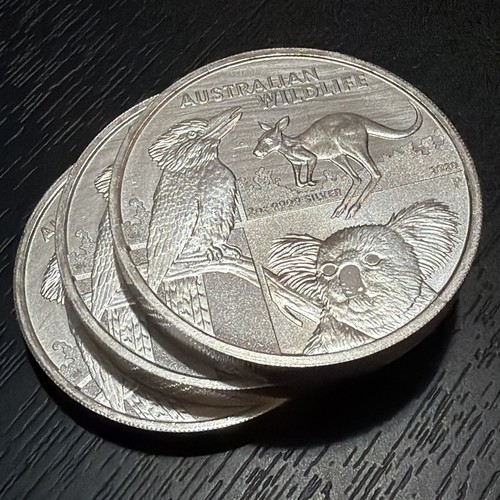 Lot of 3- 2 oz 9999 Silver Australian Wildlife 2020 2 Dollar Coin (6 oz Total)