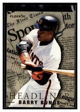 1995 Fleer Update Headliners #3 Barry Bonds