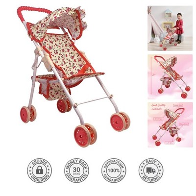 Compact Baby Doll Stroller for Toddlers - Perfect for Role-Playing Adventures