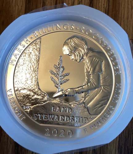 2020 ATB 5oz Silver  Marsh Billings Vermont from Untouched Mint Tube Lo Mintage