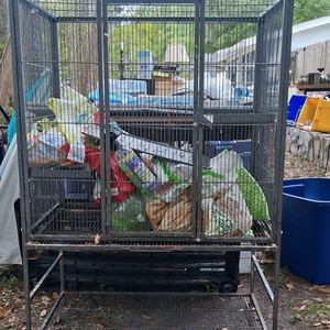 Large Black Metal Flight Bird Cage for Parrot, Spacious Wire Aviary for Birds