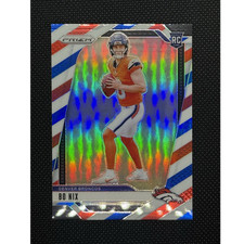 2024 Panini Prizm Red White & Blue Prizm Bo Nix Rookie Denver Broncos #309