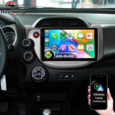 Carplay Android 15 Autoradio 4+64GB GPS Navi SWC BT Für Honda Fit Jazz 2008-2013