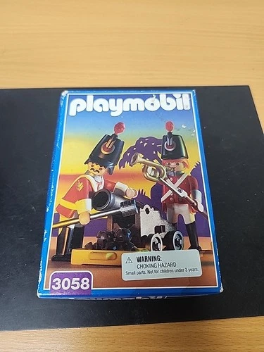 Vintage 90s Playmobil 3058 Redcoat Guard Soldiers Cannon NEW IN BOX