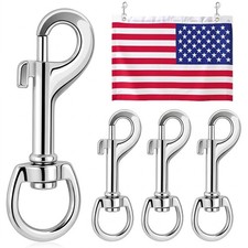 4 Pack 2.72 Inch Heavy Duty Metal Flag Snap Hooks for Flagpole Ropes Dog Leashes