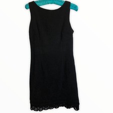Nordstrom Clues 80s Scalloped Hem Cocktail Black dress size 6