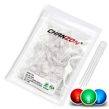 100 pcs 5mm RGB Multicolor Diffused LED Diode Lights Common Anode(Frosted Rou...
