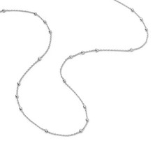 Daisy London Sterling Silver Beaded Layering Chain Necklace