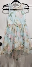 LILT Girls Blue Floral Formal Dress Fairy Style Special Occasion Size 12 