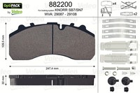 Bremsbelagsatz Scheibenbremse Optipack Valeo 882200 FüR DAF Scania Iveco MAN MP4
