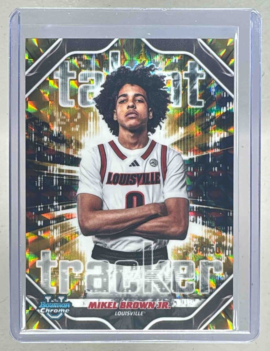 Mikel Brown Jr 2025 Bowman Chrome Gold Geometric Refractor Talent Tracker /50
